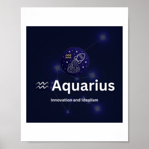 Póster Pegatina del Rótulo Aquarius Zodiac