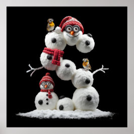 Póster Pegatina en miniatura de Snowman en forma de S