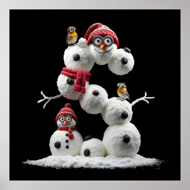 Póster Pegatina en miniatura de Snowman en forma de S (Frente)