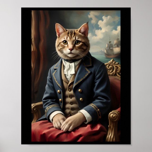 Póster Pegatina Marítimo Meow (Frente)