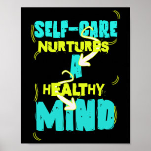 Póster Pegatina Mental Sano de Autocuidado
