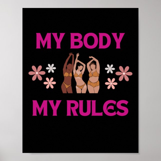 Póster Pegatina Mi cuerpo Mis reglas (Frente)
