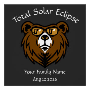 Póster Pegatina personalizado de eclipse solar total