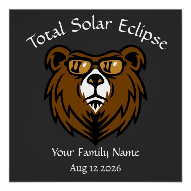 Póster Pegatina personalizado de eclipse solar total (Anverso)