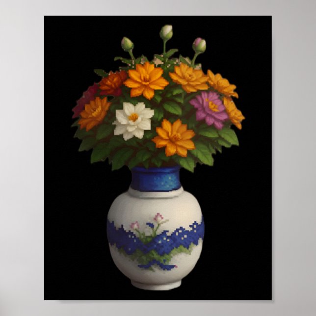 Póster Pegatina Pixel Blooms 2  (Frente)