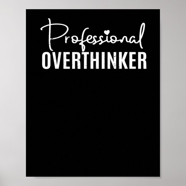 Póster Pegatina profesional de sobrepensador (Frente)