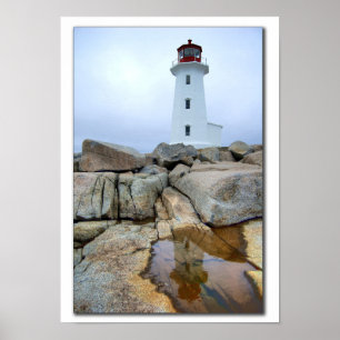 Póster Peggys Point Lighthouse and reflection