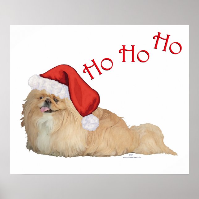 Póster Pekingese Santa Claus (Frente)