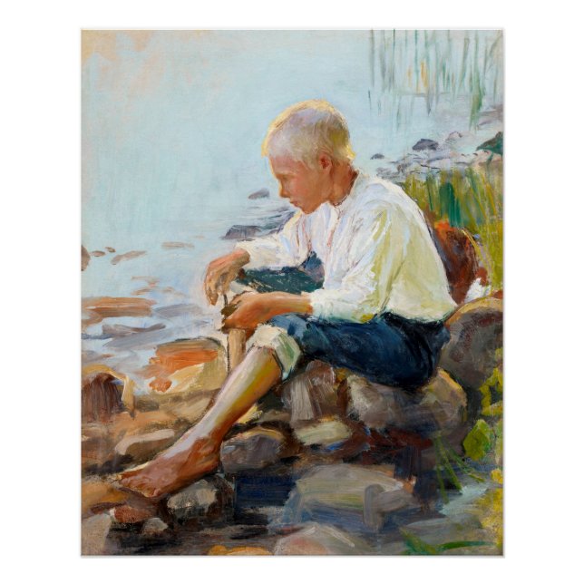 Póster Pekka Halonen, niño en la costa CC0171 Finlandia (Anverso)
