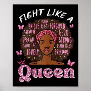 Póster Pelea contra el cáncer de mama como la Reina Afro 