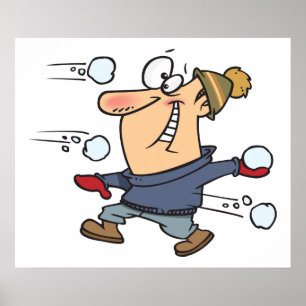 Póster Pelea de bolas de nieve