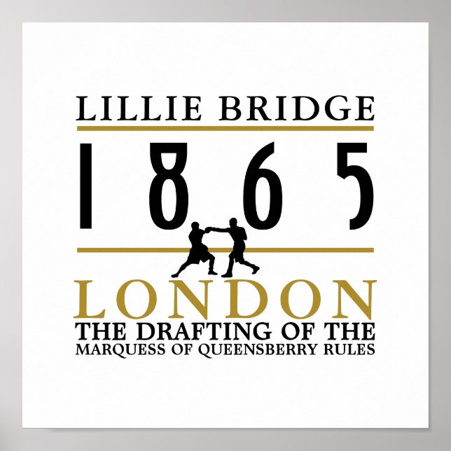Póster Pelea de boxeo, reglas de Queensberry (Frente)
