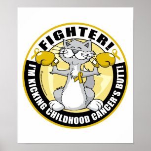 Póster Pelea de gatos contra el cáncer infantil