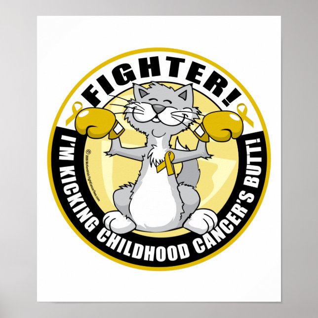 Póster Pelea de gatos contra el cáncer infantil (Frente)