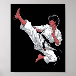 Póster Pelea de Karate del Cinturón Negro