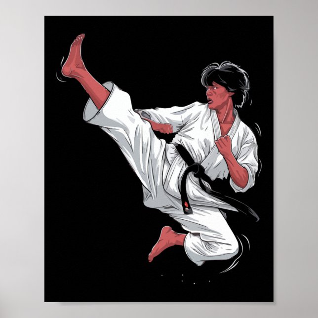 Póster Pelea de Karate del Cinturón Negro (Frente)