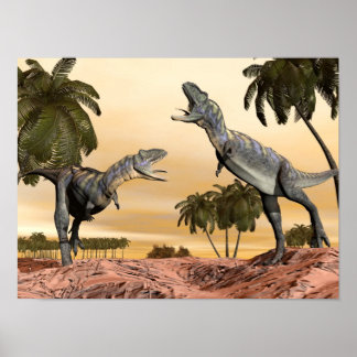 Póster Pelea de los dinosaurios Aucasaurus - presentación