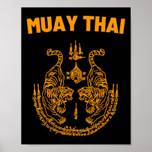 Póster Pelea de Mma de Muay Thai Tatuaje Boxeo de patadas