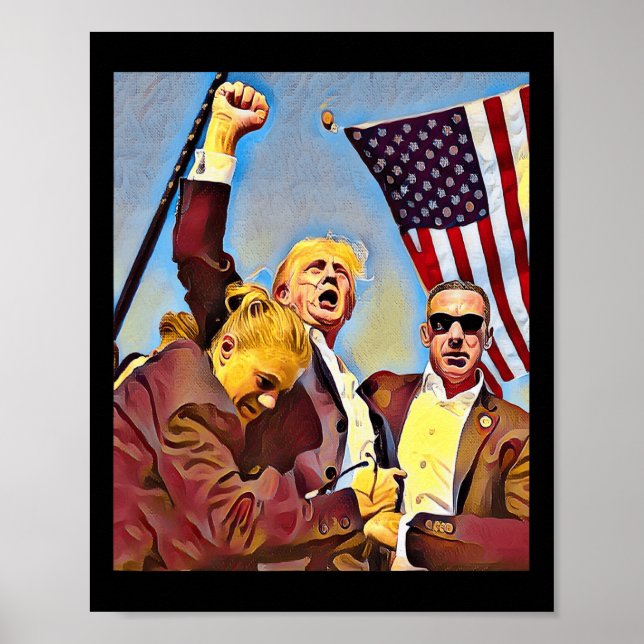 Póster Pelea de Trump con disparo (Frente)