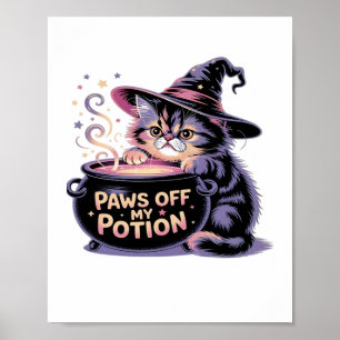 Póster Pelea fuera de mi poción, Kawaii Halloween Gato Cl