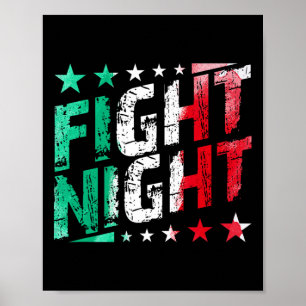 Póster Pelea por el Boxeo Nocturno Mma Fan Tema
