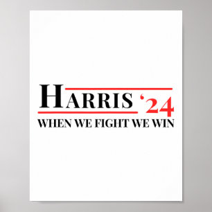 Póster Peleamos Ganamos Kamala 24 Harris 2024 Patriotic M