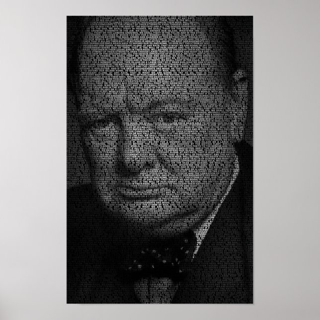 Póster Pelearemos en las playas - Cita de Churchill (Frente)
