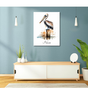 Póster Pelican parado en un personalizable de polo
