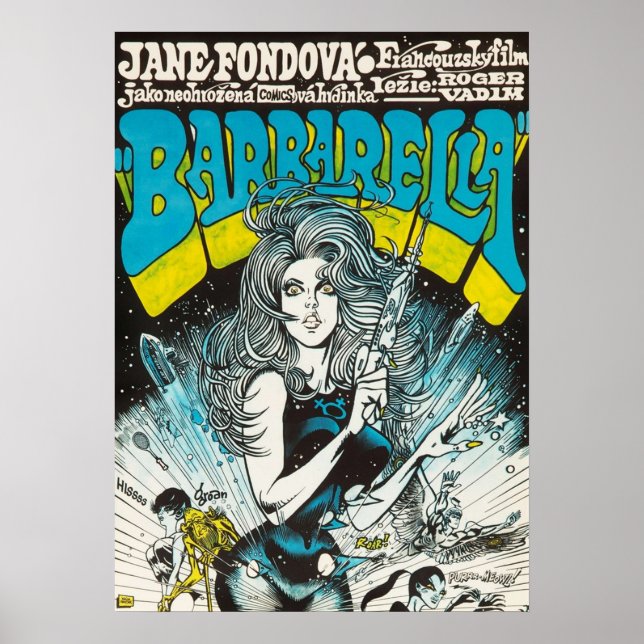 Póster Película checa Barbarella Vintage (Frente)