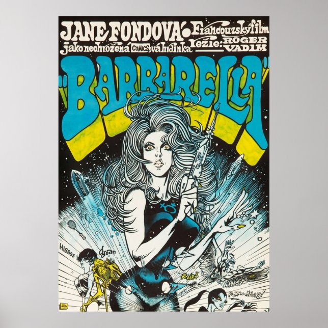 Póster Película checa Barbarella Vintage (Frente)