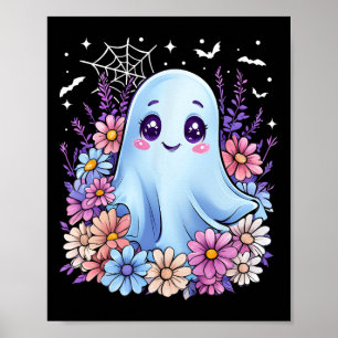 Póster Película Chica de disfraces de Halloween con flore