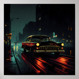 Póster Película de Alto Contraste Noir: Conducción Noctur