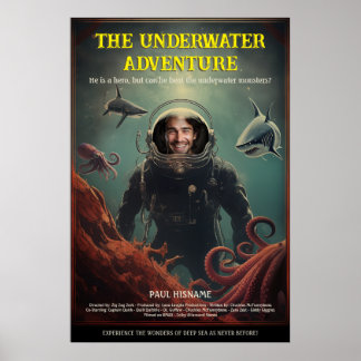 Póster Película de aventuras submarinas submarinas person