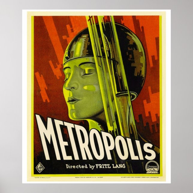 Póster Película de ciencia ficción Metropolis de Fritz La (Frente)