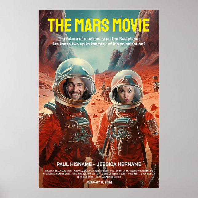 Póster Película de ciencia ficción personalizada Mars Adv (Frente)