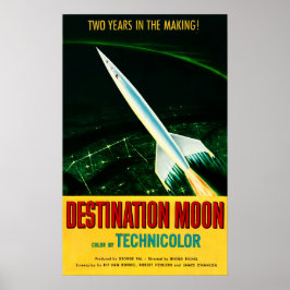 Póster Película de cine de ciencia ficción DESTINO MOON R