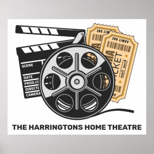 Póster Película de color y texto personalizado