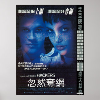Póster Película de estreno de Hackers 1995 en HK