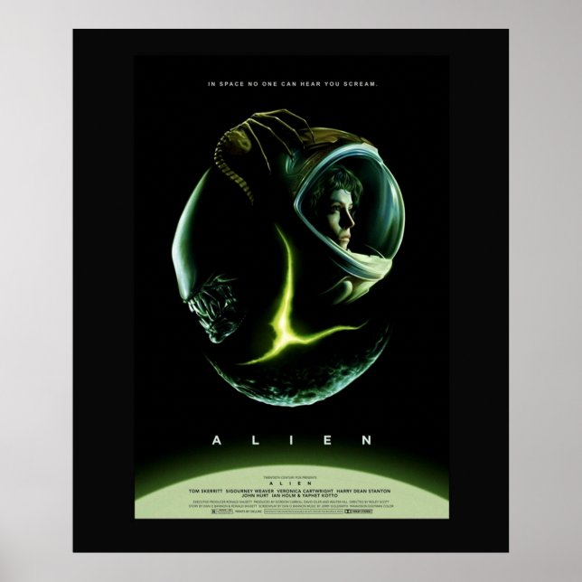 Póster Película de horror de ciencia ficción alienígena " (Frente)