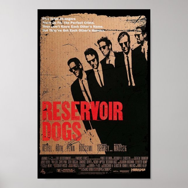 PÓSTER PELÍCULA DE PERROS RESERVOIR DE ESTILO ANTIGUO (Frente)