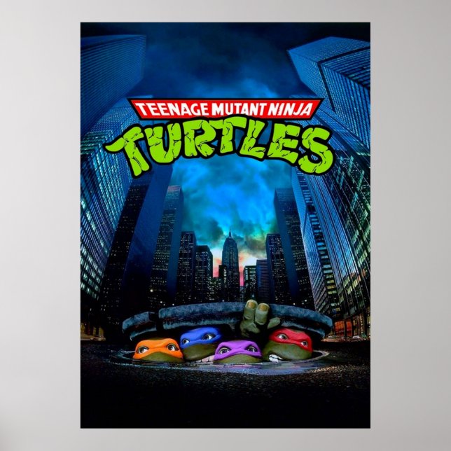Póster película de tirantes ninja mutante adolescente (Frente)