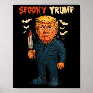 Póster Película divertida de terror Trump espeluznante am