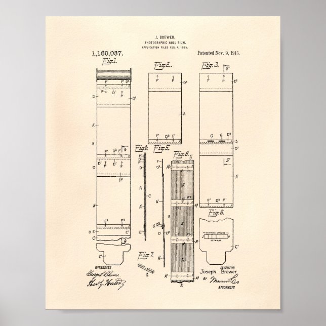 Póster Película fotográfica Roll 1915 Patent Art Old Pepe (Frente)
