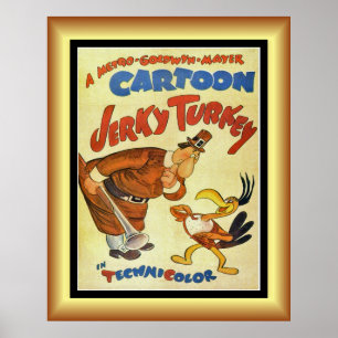 Póster Película personalizado, Turquía Jerky, oro y negro