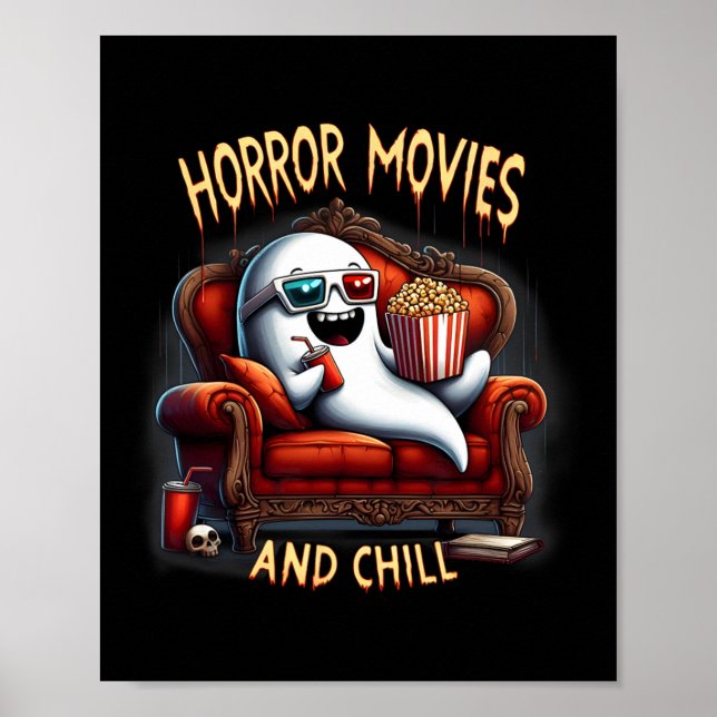 Póster Películas De Horror Y Chill Spooky Halloween Ghost (Frente)