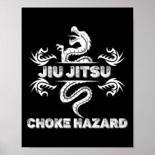 Póster Peligro de Asfixia por Jiu Jitsu Karate Boxeo Muay