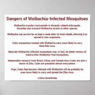 Póster Peligros de los mosquitos Wolbachia por RoseWrites