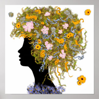 Póster Pelo de Flower Power