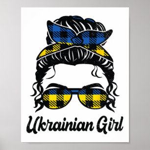 Póster Pelo Despeinado Chica Ucraniana Orgullo de Ucrania