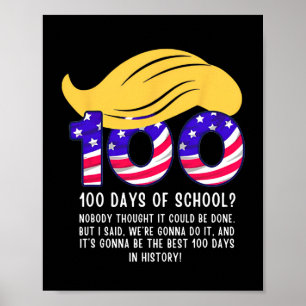 Póster Pelo Divertido de Trump 100 Días de Escuela 